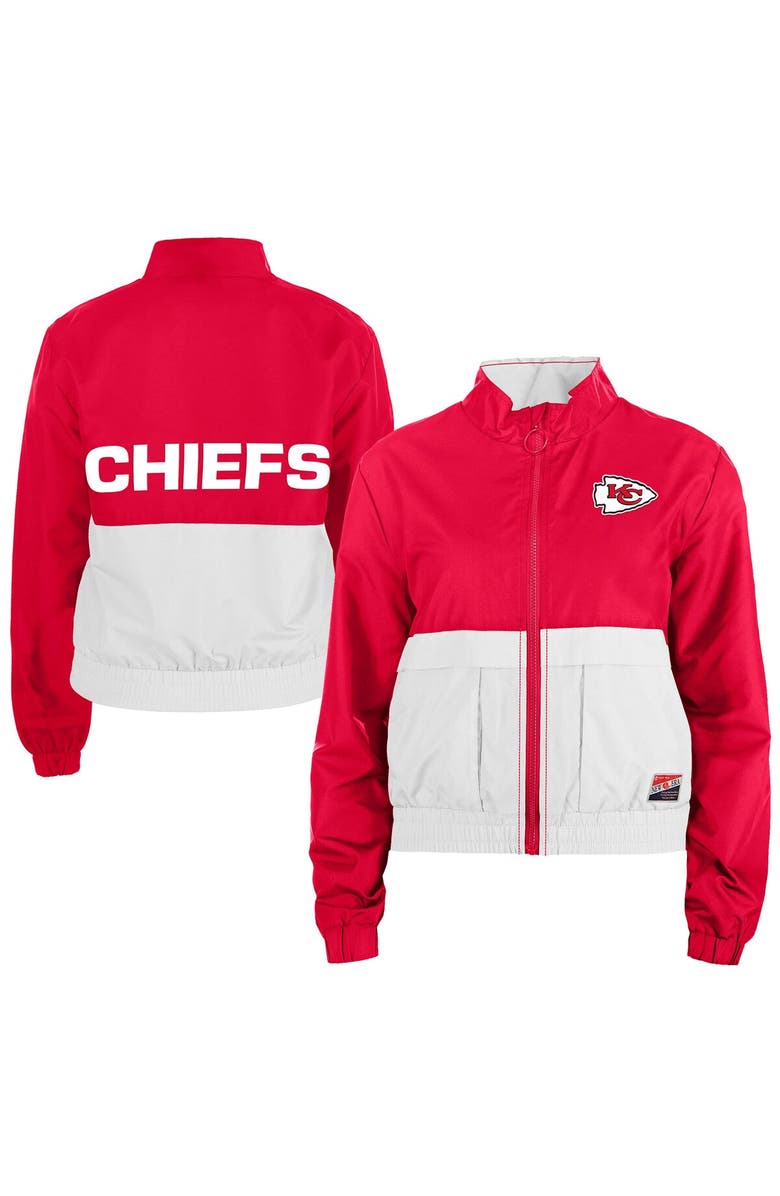 New Era Women's New Era Red Kansas City Chiefs Color Block Full-Zip Windbreaker Jacket, Main, color,