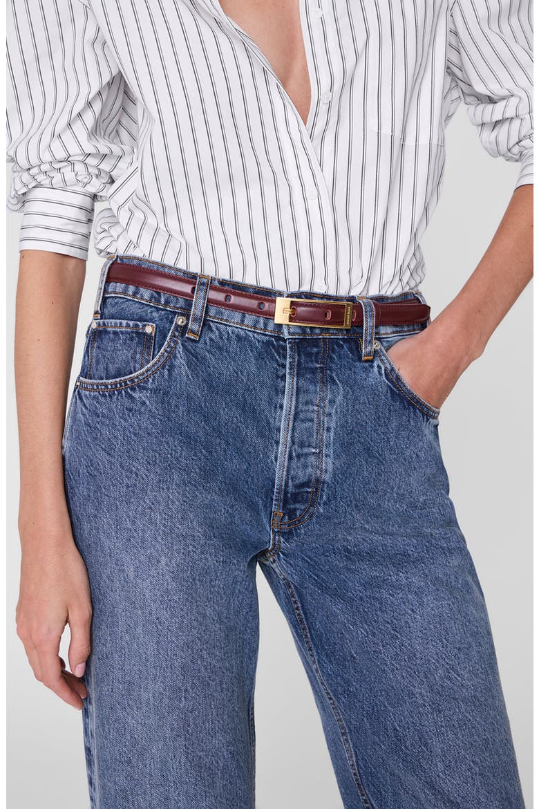 Elly Belt Smooth Leather, Alternate, color, Fig