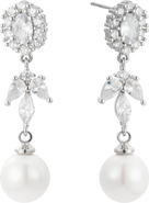 Untamed Petals Palace Pearl and Crystal Drop Earrings