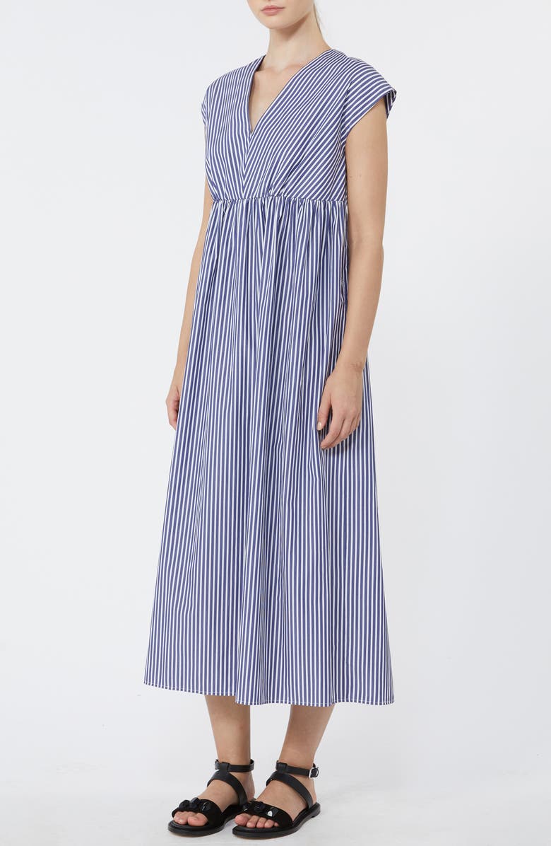 Weekend Max Mara Molo Stripe Cotton Dress, Main, color, Navy