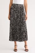 Halogen® Pleated Polka Dot Elastic Waist Skirt