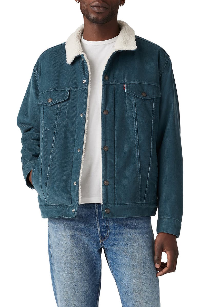 Levi's<sup>®</sup> Relaxed Fit High Pile Fleece Lined Trucker Jacket, Main, color,