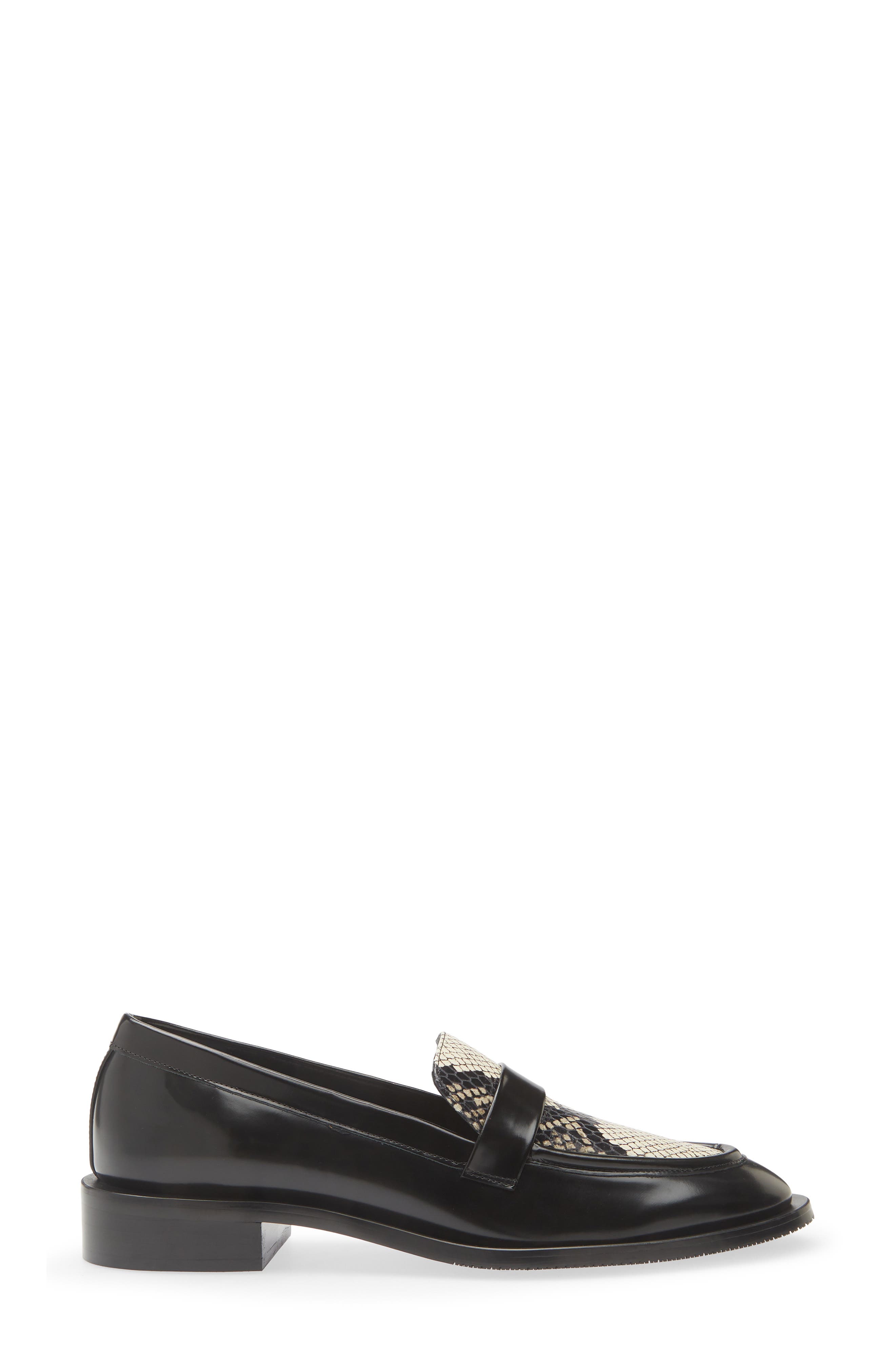 Palmer Snakeskin Embossed Loafer, Alternate, color, BLACK/ NEW ROCCIA