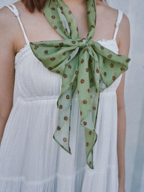 Lost Pattern Nyc "petal Veil" Silk Chiffon Neck Scarf In Multi
