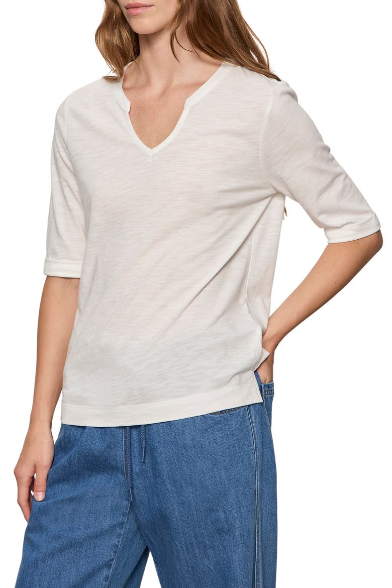 Dolce Notch Neck Top, Alternate, color, CHALK