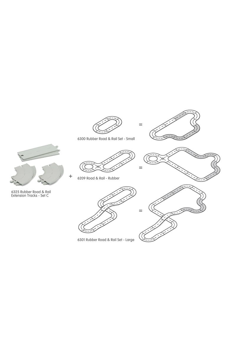 PlanToys<sup>®</sup> Rubber Road & Rail Extension Tracks, Alternate, color, Assorted