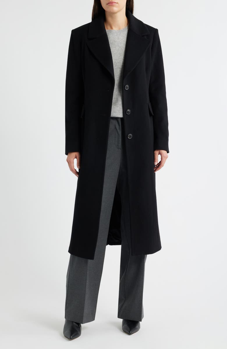 Fleurette Holland Wool Coat, Alternate, color, Black