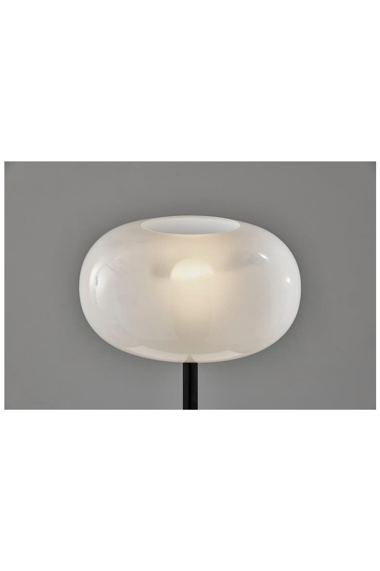 Byron Floor Lamp with Glass Globe Shade, Alternate, color, BLACK