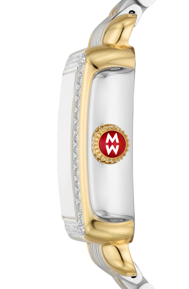 MICHELE Deco Madison Diamond Two-Tone Bracelet Watch, 35mm, Alternate, color, 