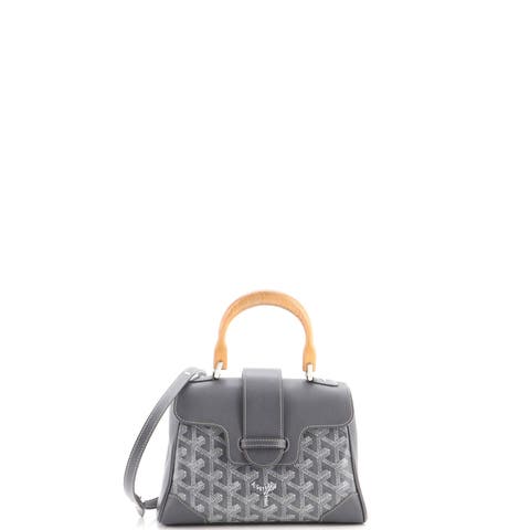Saigon Top Handle Bag Coated Canvas with Leather Mini