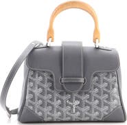 Pre-Owned Goyard Saigon Top Handle Bag Coated Canvas with Leather Mini