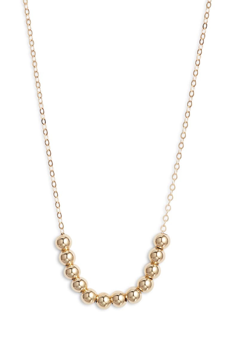 Beaded Chain Choker Necklace, Main, color, GOLD FILL