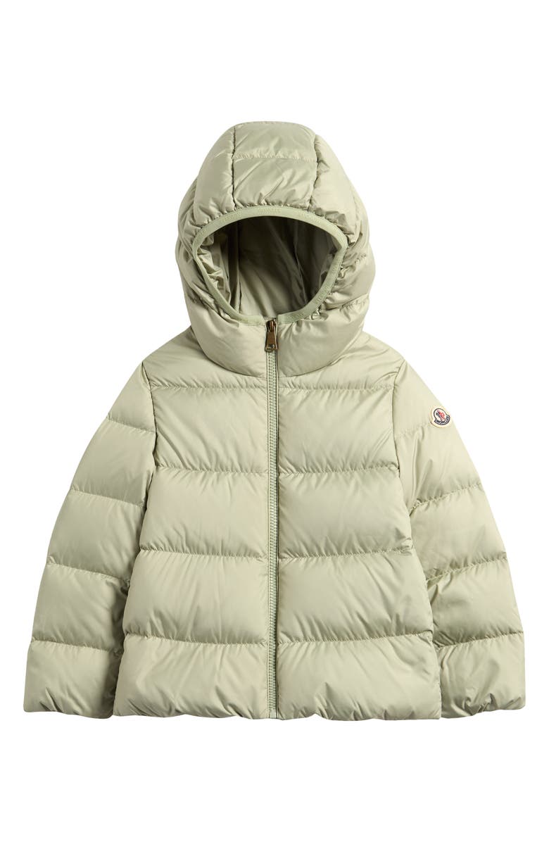 Moncler Kids' Beulah Hooded Down Puffer Jacket, Main, color, Lime Green