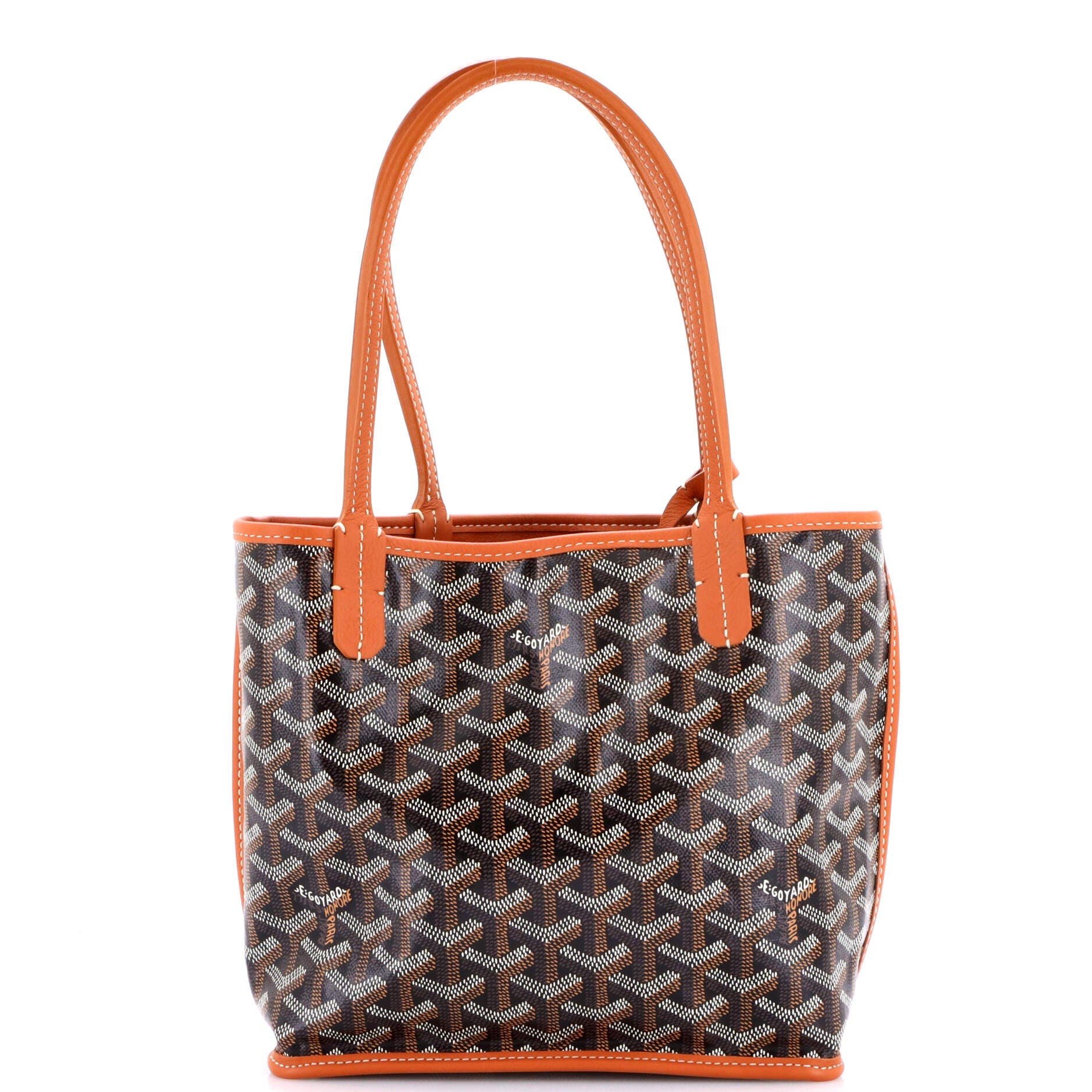 Pre-Owned Goyard Anjou Reversible Tote Coated Canvas Mini, Main, color, Brown