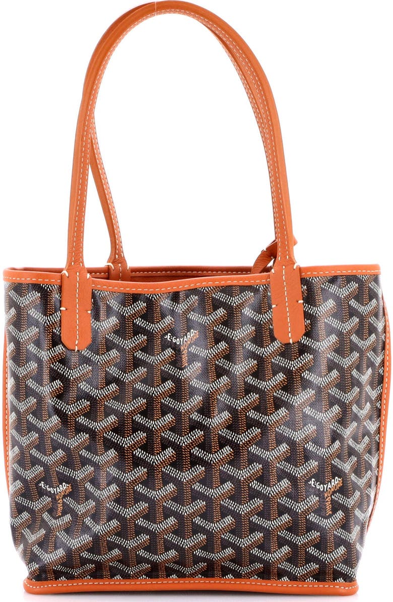 Pre-Owned Goyard Anjou Reversible Tote Coated Canvas Mini, Main, color, Brown