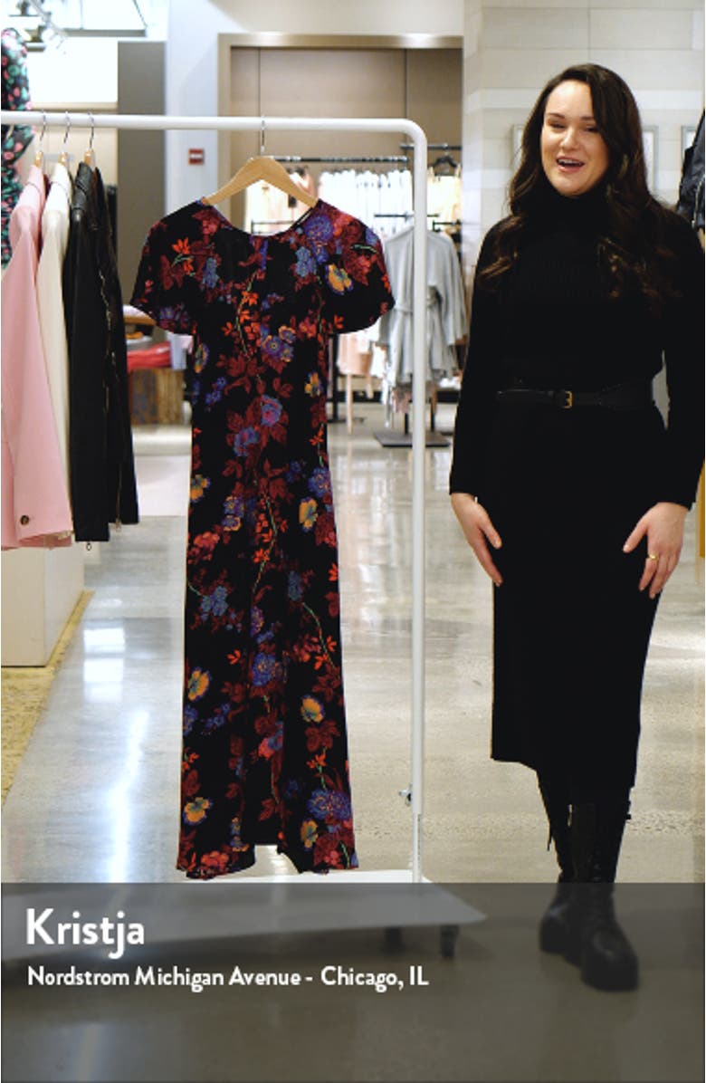 Leni Floral Flutter Sleeve Midi Dress, sales video thumbnail