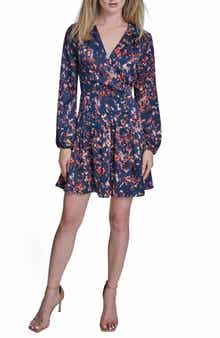 Print Ruffle Long Sleeve Minidress