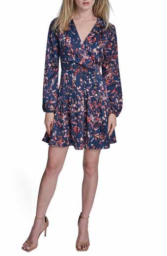 Print Ruffle Long Sleeve Minidress