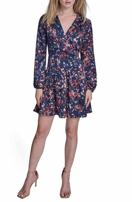 Print Ruffle Long Sleeve Minidress