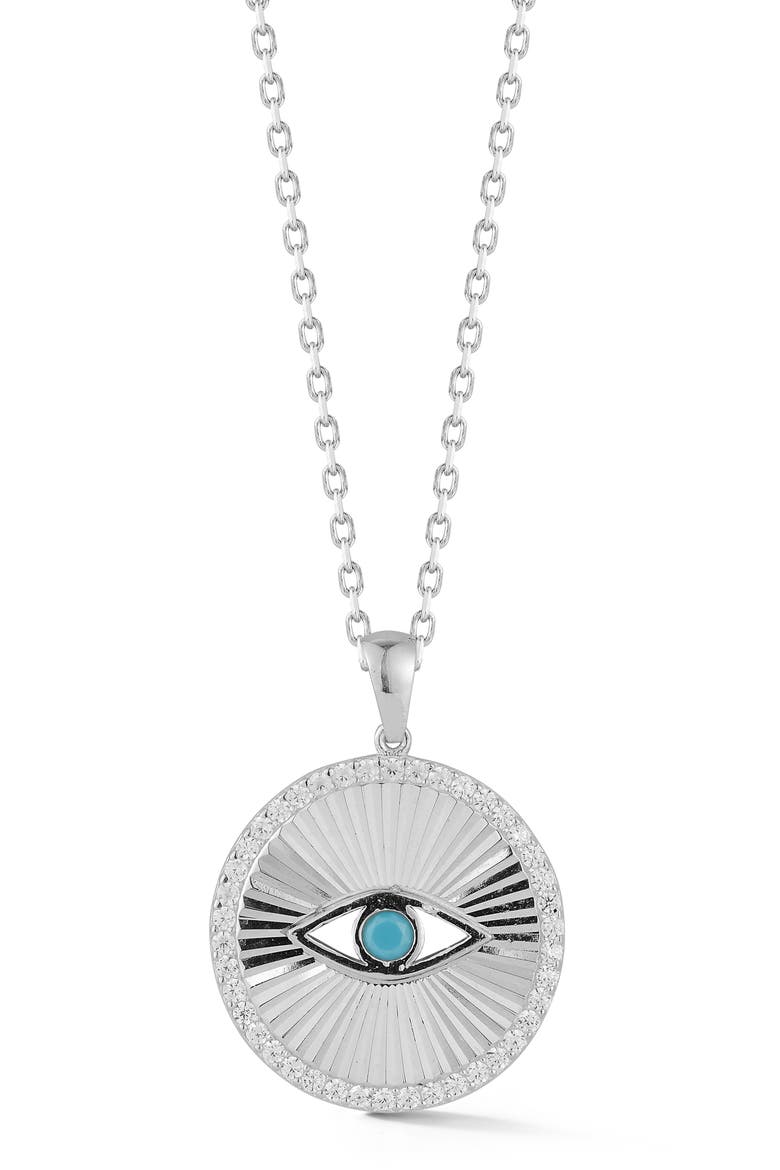 Sterling Silver Eye Pendant Necklace, Main, color, SILVER