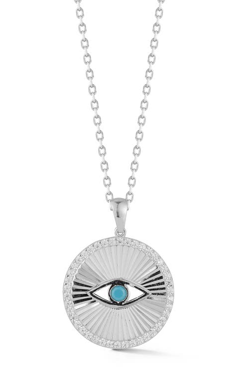 Sterling Silver Eye Pendant Necklace