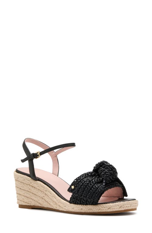 Kate Spade New York Leandra Ankle Strap Wedge Sandal In Black