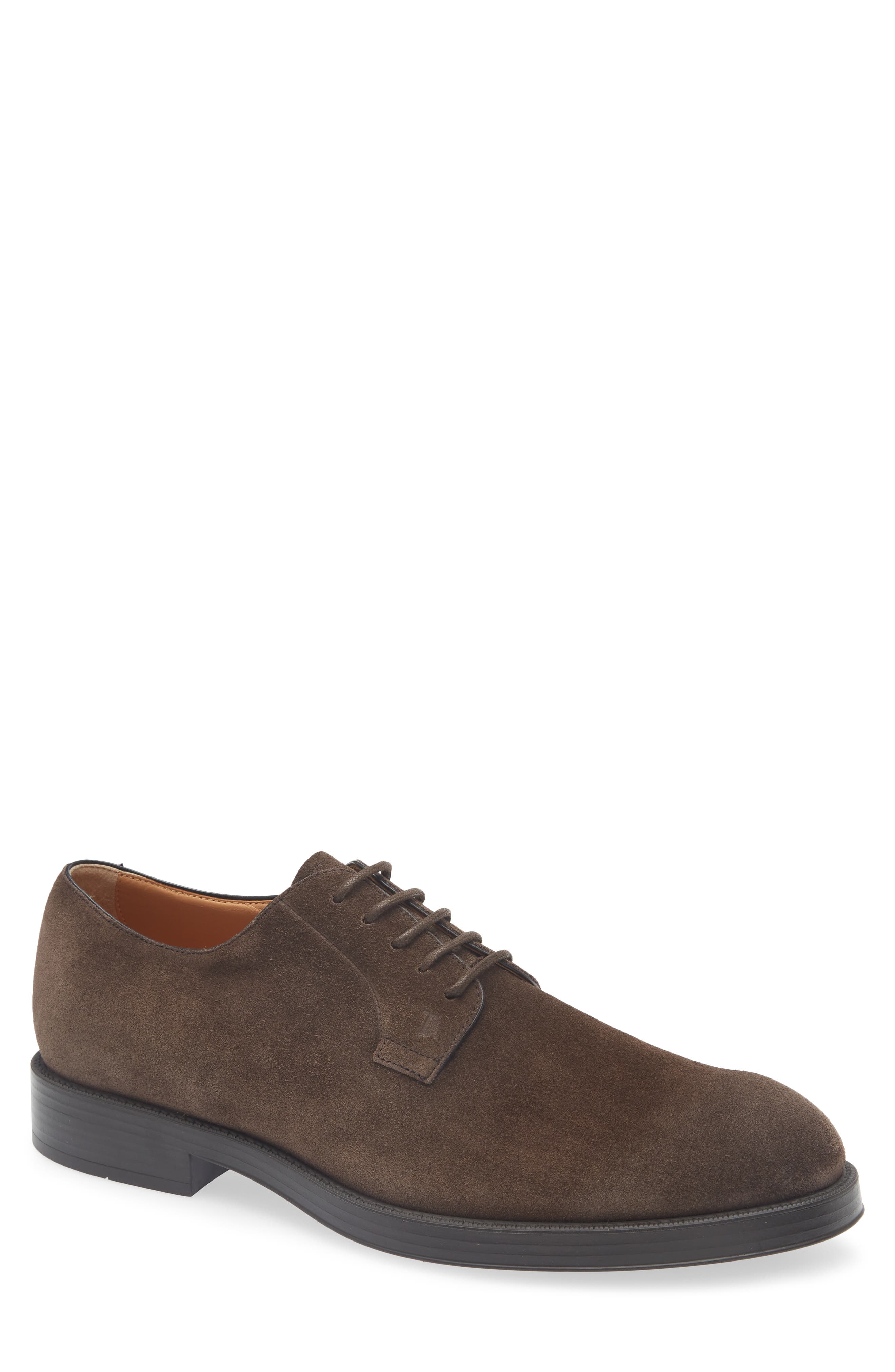 Tod's Plain Toe Derby, Main, color, Testa Moro