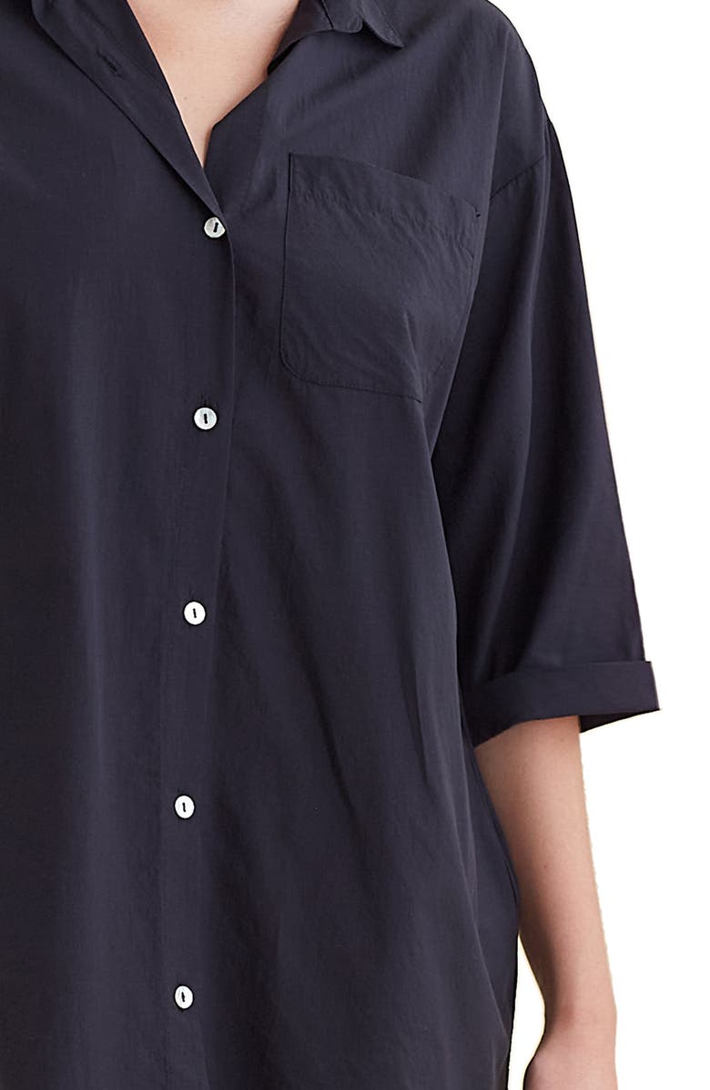 Papinelle Whale Beach Solid Cotton & Modal Nightshirt, Alternate, color, Black
