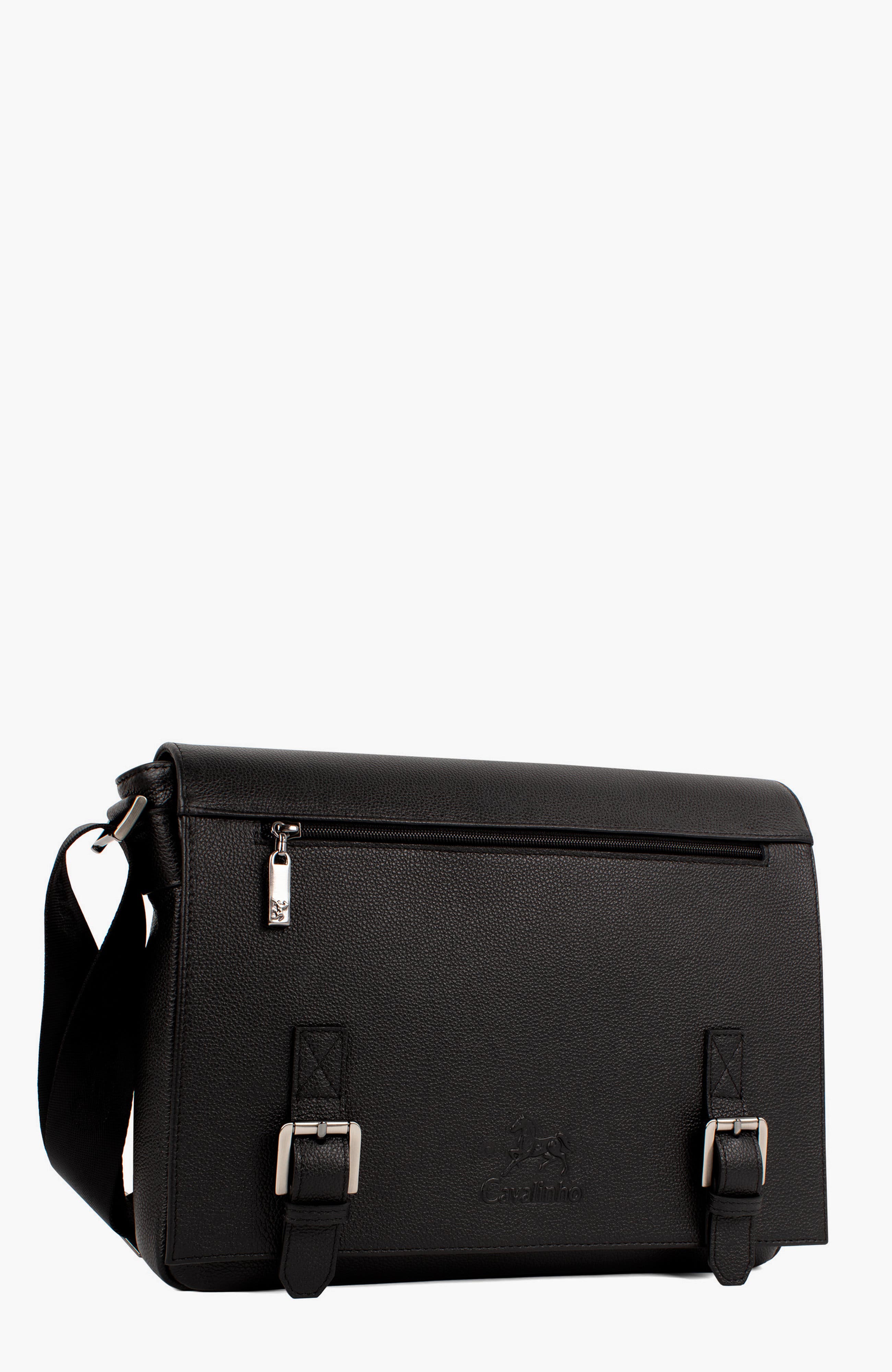 El Cavaleiro Leather Messenger Bag 65, Alternate, color, Black