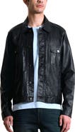 Velez Classic Fit Leather Trucker Jacket