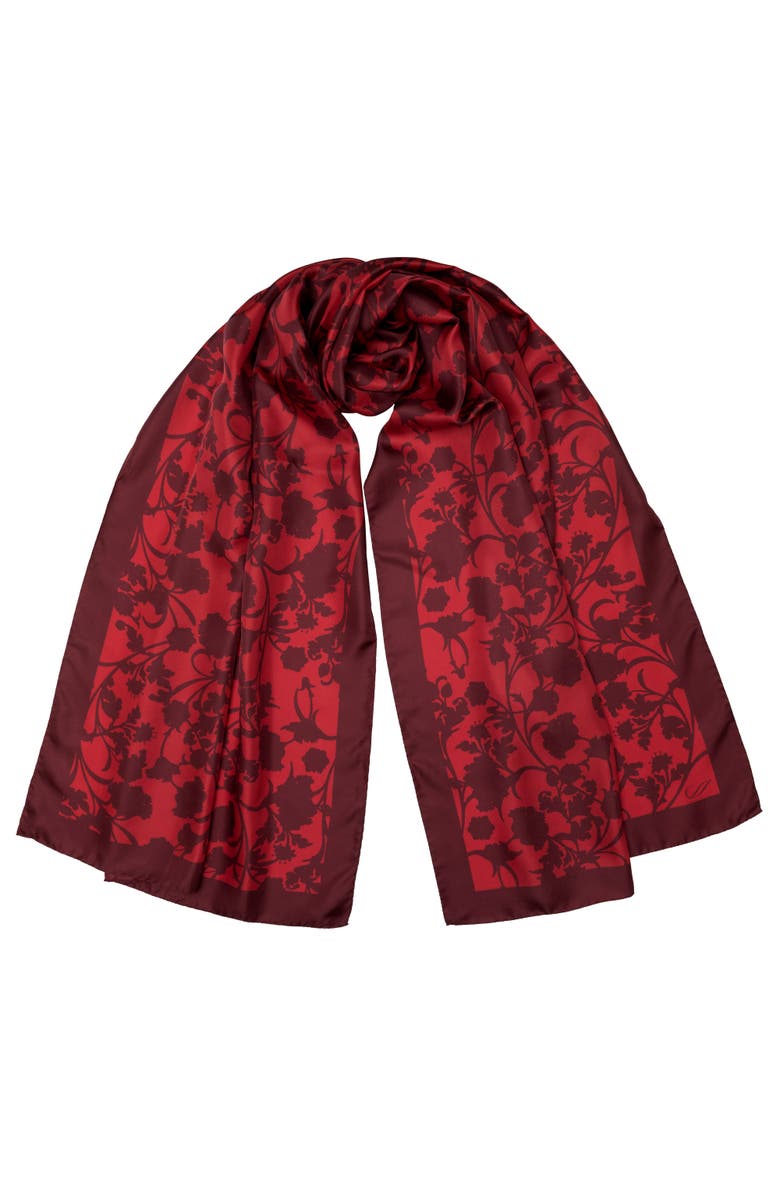Elizabetta Regina - Silk Scarf Shawl for Women, Main, color, Ruby Red