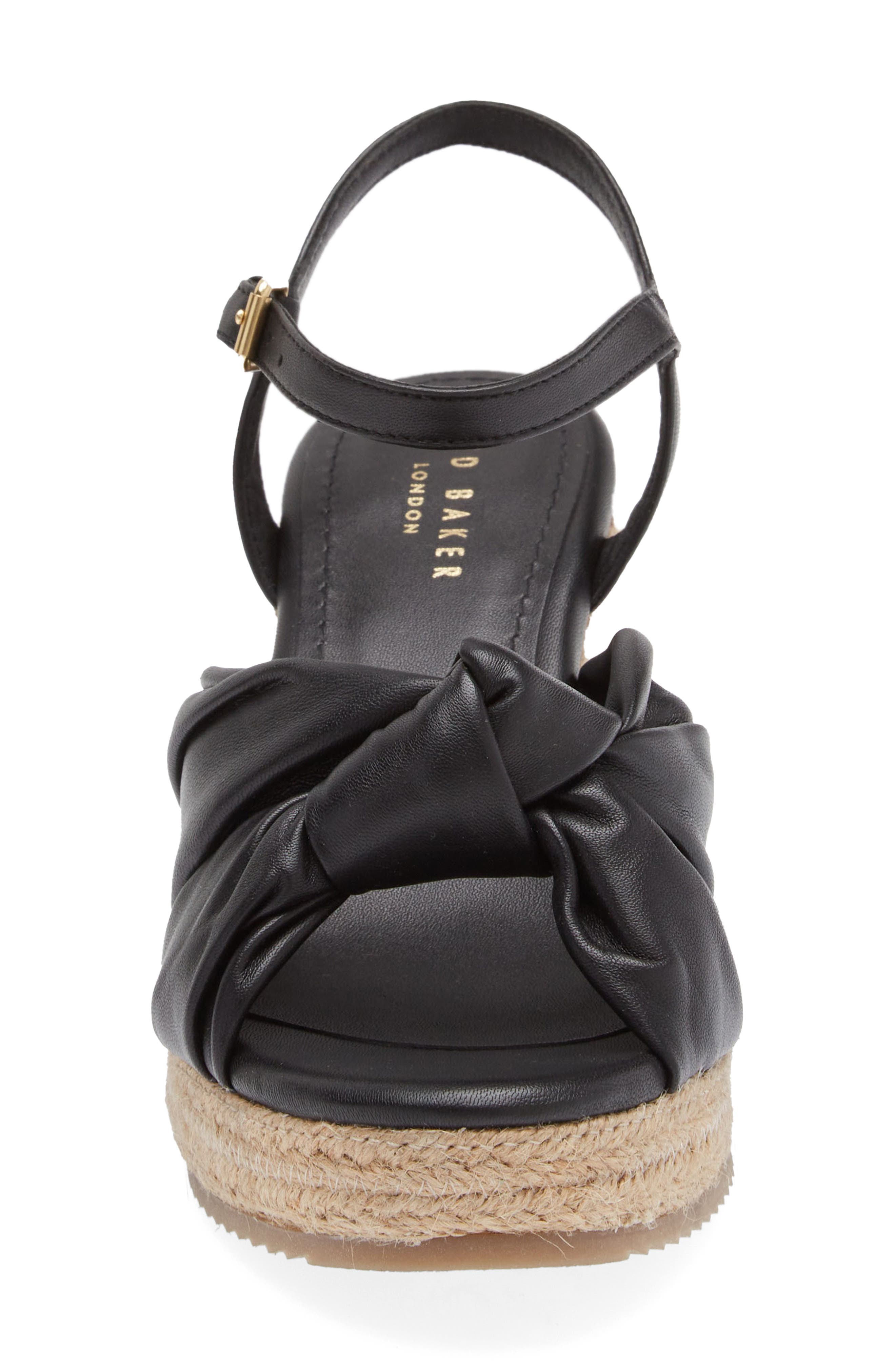 Ted Baker London Taymin Knotted Espadrille Wedge Sandal, Alternate, color, Black