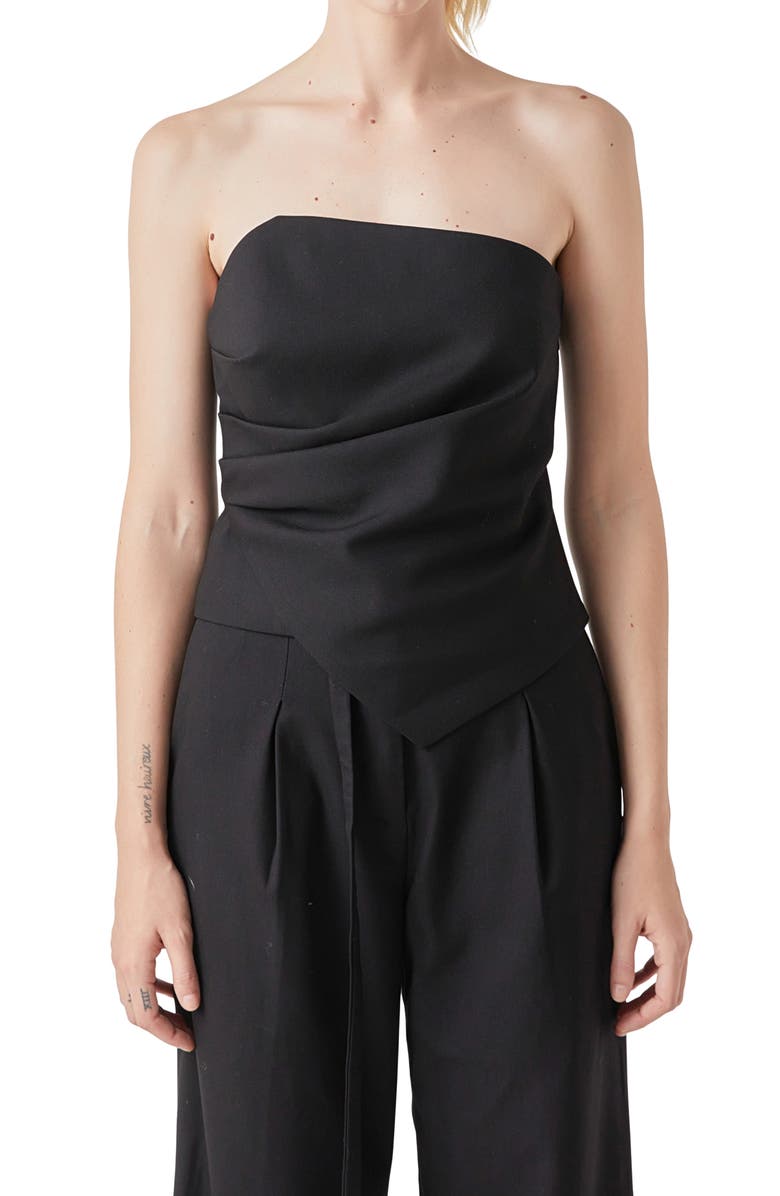 Grey Lab Drape Corset Top, Alternate, color, Black