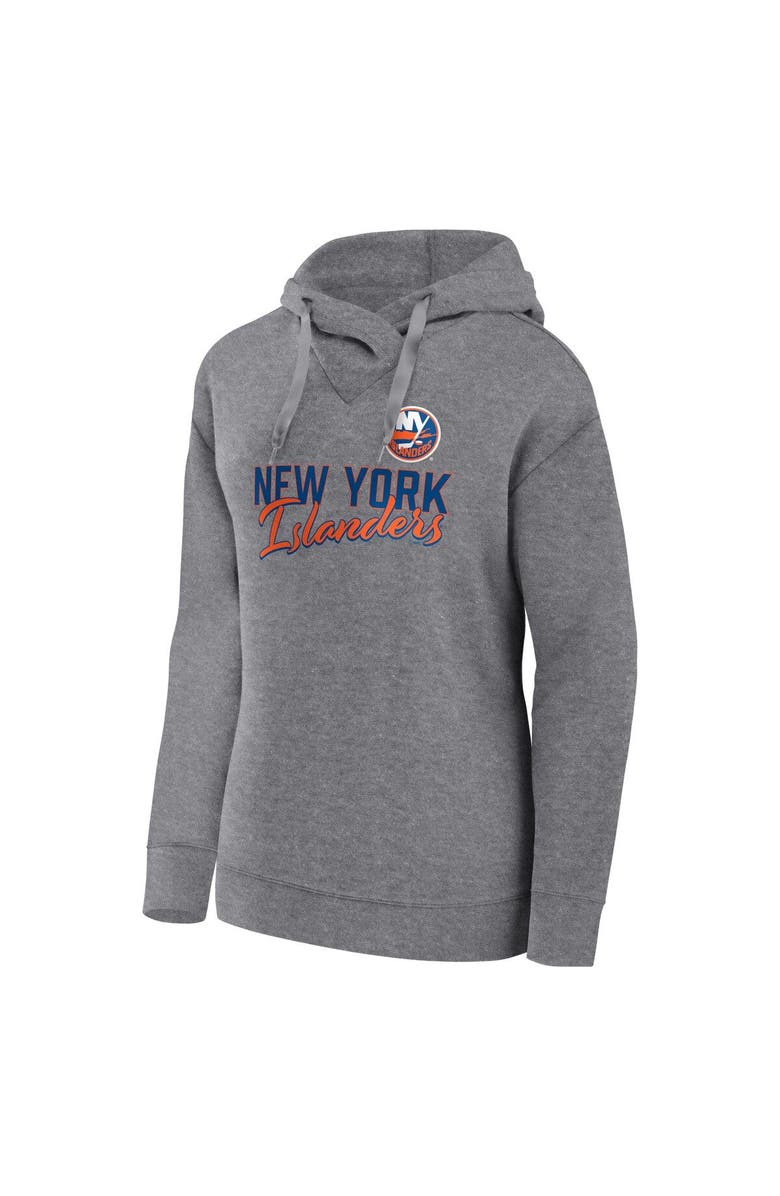 FANATICS Women's Fanatics Branded Heather Gray New York Islanders Script Favorite Pullover Hoodie, Alternate, color, 
