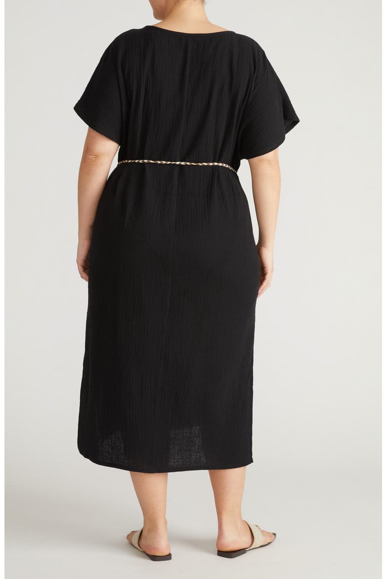 Landsbury Cotton Gauze Dress, Alternate, color, BLACK
