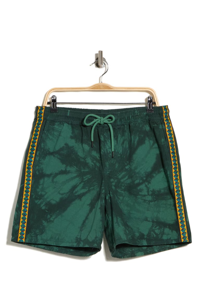 Cortez Print Drawstring Shorts, Alternate, color, FIR