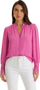The Noli Shop Blake Lace Sleeve Blouse