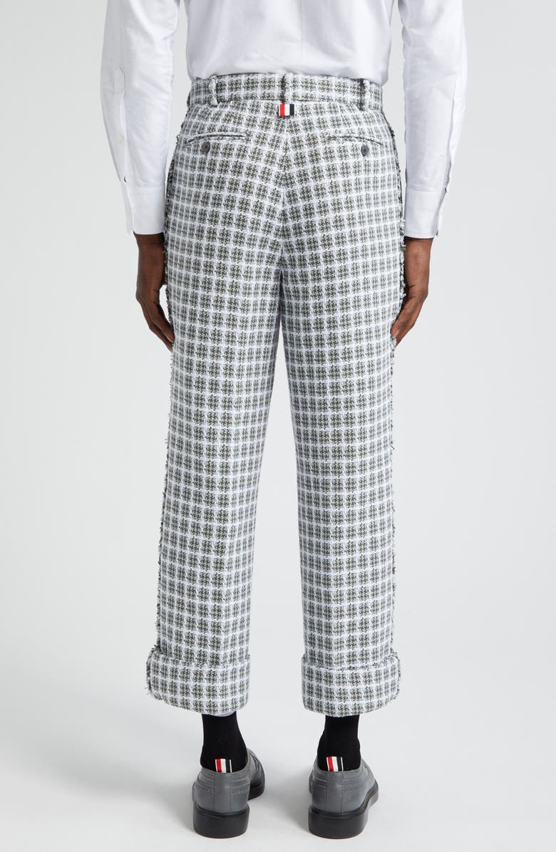 Thom Browne Fit 2 Fray Edge Plaid Tweed Trousers, Alternate, color, 