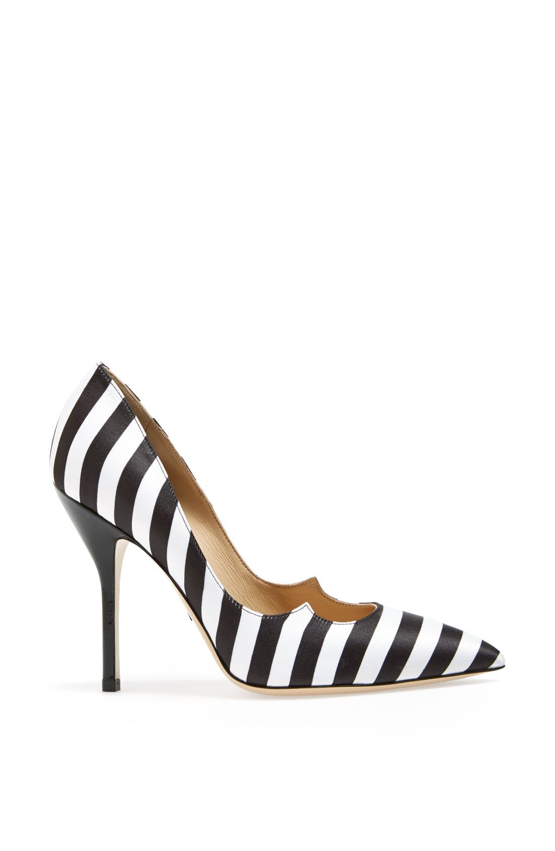 Paul Andrew 'Zenadia' Stripe Silk Pointy Toe Pump, Alternate, color, 