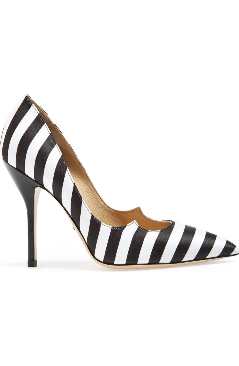 Paul Andrew 'Zenadia' Stripe Silk Pointy Toe Pump, Alternate, color,
