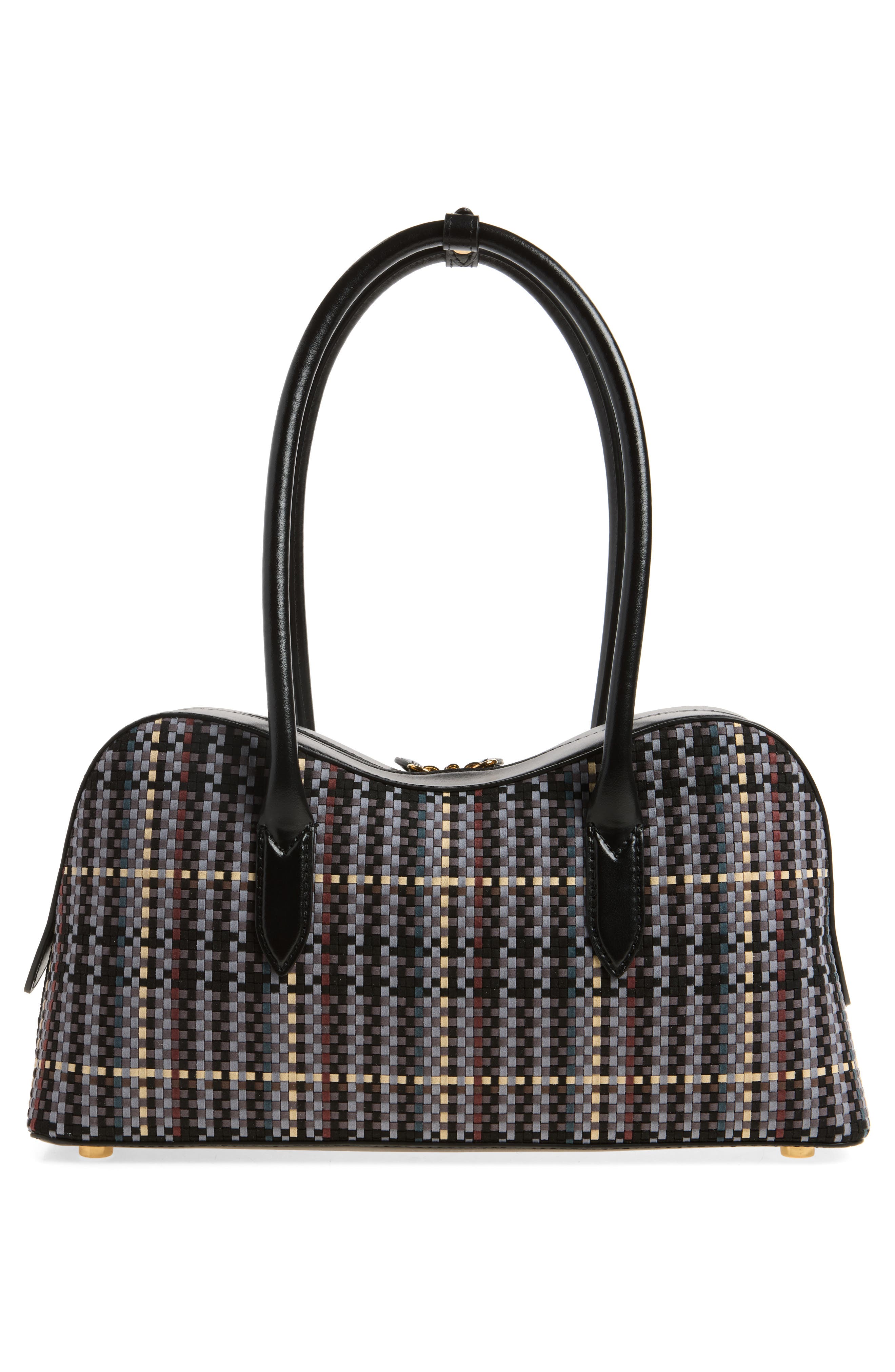 Medium Ryder Woven Faux Leather Top Handle Bag, Alternate, color, MULTICOLOR GREY