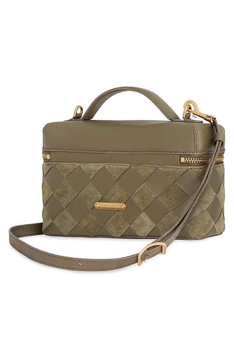 Frankie Woven Leather Train Case, Alternate, color, WILLOW