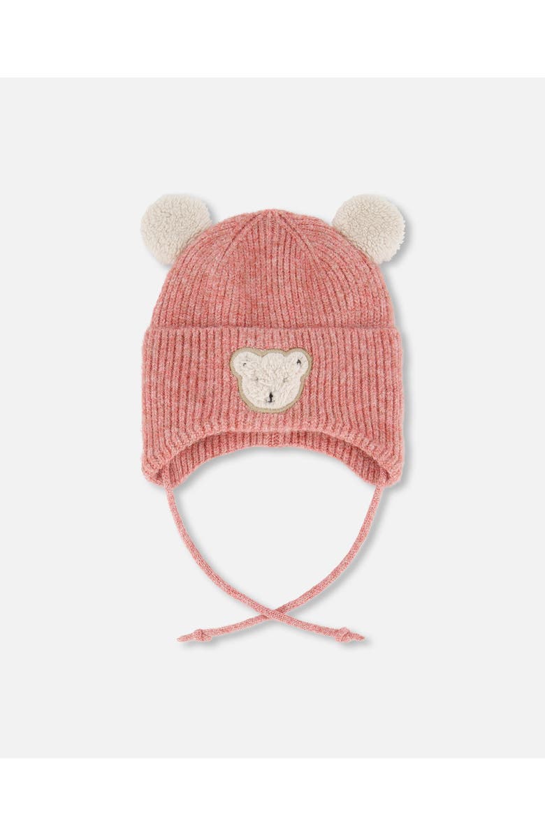 Deux par Deux Lined Winter Knit Hat with Ear Flaps, Main, color, Dusty Pink
