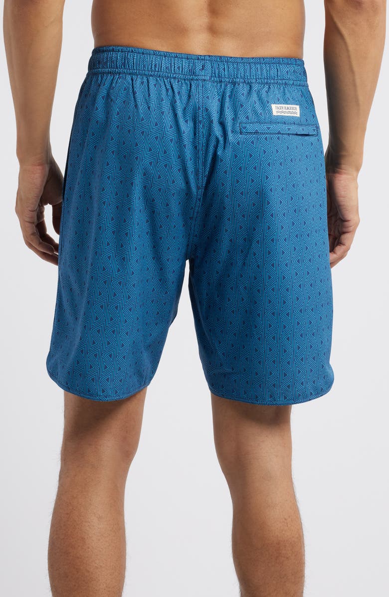 Fair Harbor The Anchor 8-Inch Swim Trunks, Alternate, color, Electric Blue Geo