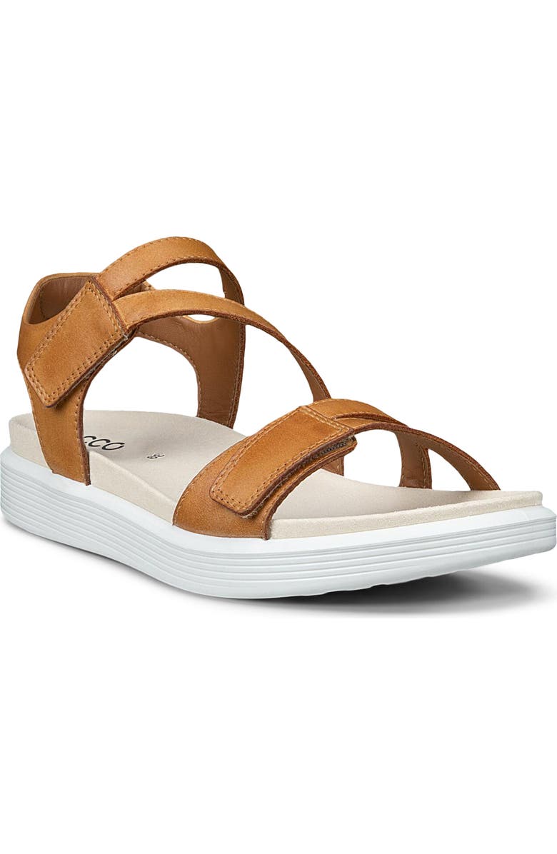 ECCO Soft Three Strap Sandal, Main, color, Lion