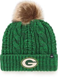 '47 Women's '47 Green Green Bay Packers Logo Meeko Cuffed Knit Hat with Pom
