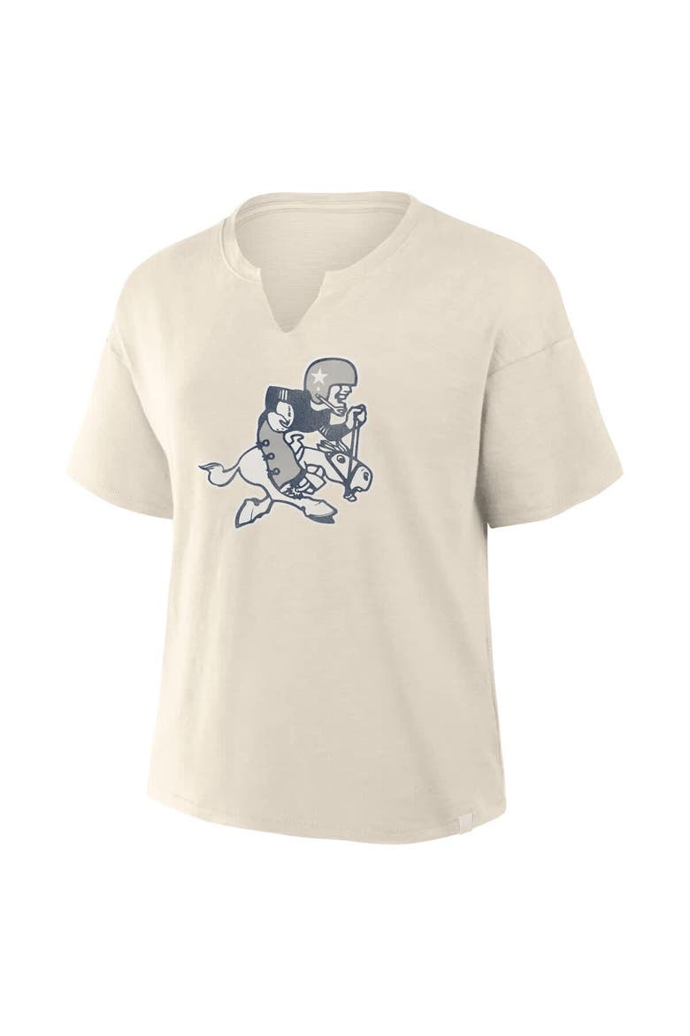 Women's Fanatics Cream Dallas Cowboys Trick Play Slub Boxy T-Shirt, Alternate, color, Cream