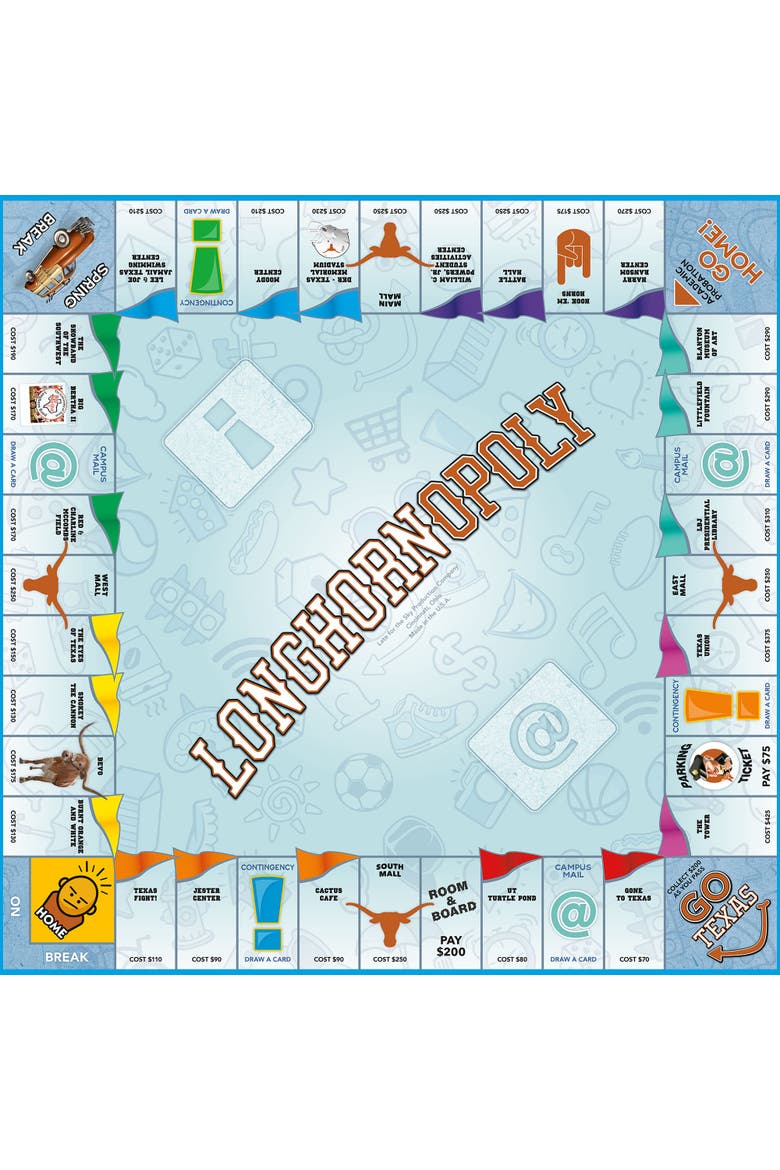 Longhorn Opoly Texas Themed Family Board Game Ages 8+, Alternate, color, Multicolored
