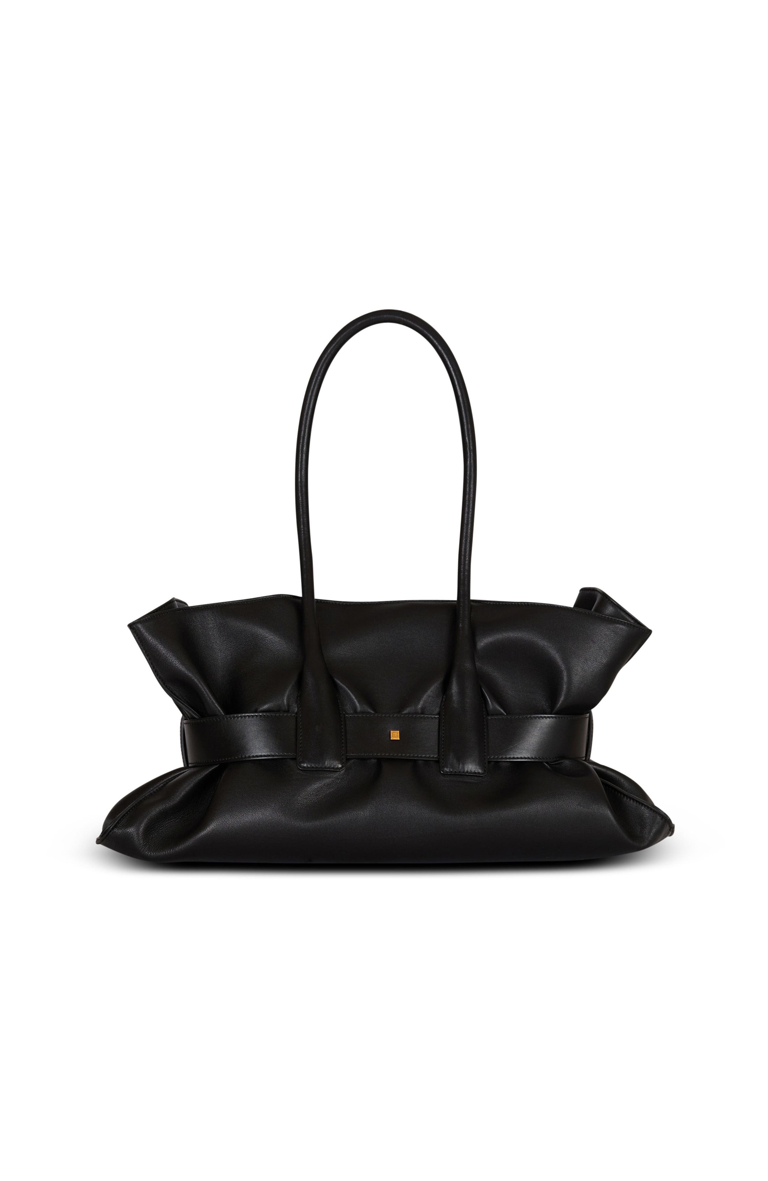 Balmain Large calfskin Anthem bag, Alternate, color, Black