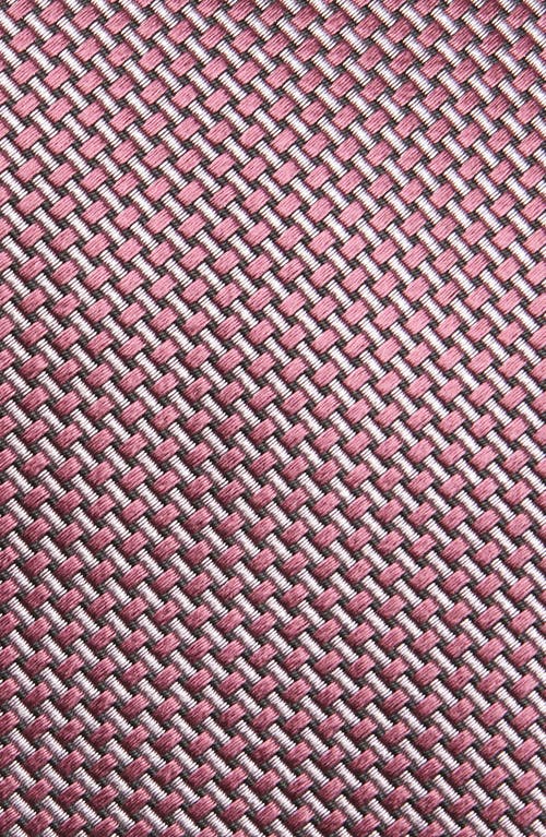 Canali Micro Fancy Silk Tie In Pink